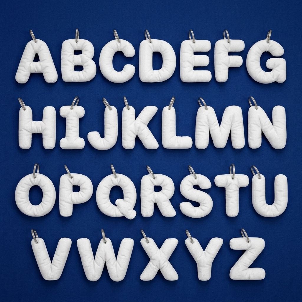 3D Puffy Letter Keychain