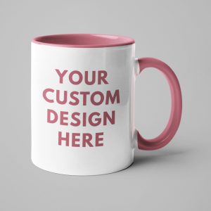 Personalised mug with pink colored inner